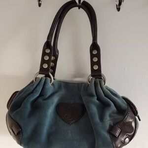 Juicy Couture Teal and Brown Shoulder Bag